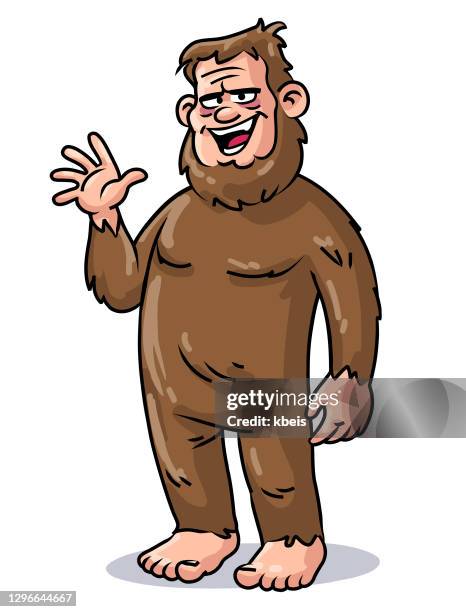 bildbanksillustrationer, clip art samt tecknat material och ikoner med glada bigfoot - bigfoot