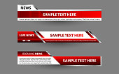 Set collection vector of Broadcast News Lower Thirds Template layout design banner