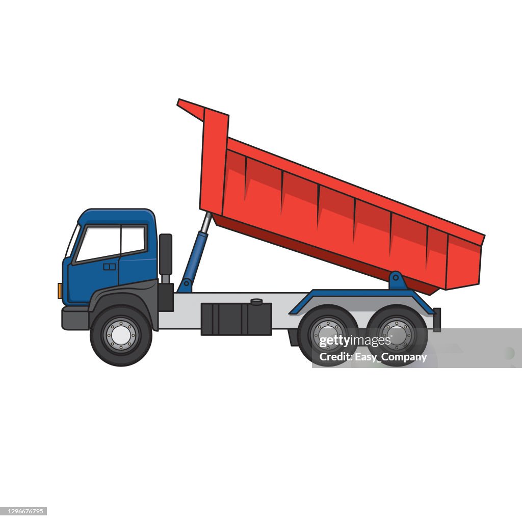 Dump Loader Truck Cartoon Construction Site Vehicle Equipment Machine For  Coloring Page Children Book High-Res Vector Graphic - Getty Images