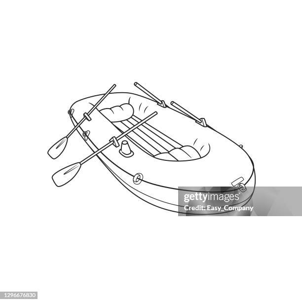 illustrations, cliparts, dessins animés et icônes de vecteur gonflable en caoutchouc de dessin animé de transport de bateau. seulement noir et blanc pour la page de coloriage, les enfants d’âge préscolaire livre de premier mot. - bouée sauvetage
