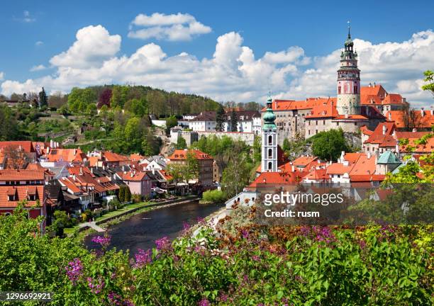view of old town cesky krumlov, south bohemia, czech republic - czech republic stock pictures, royalty-free photos & images