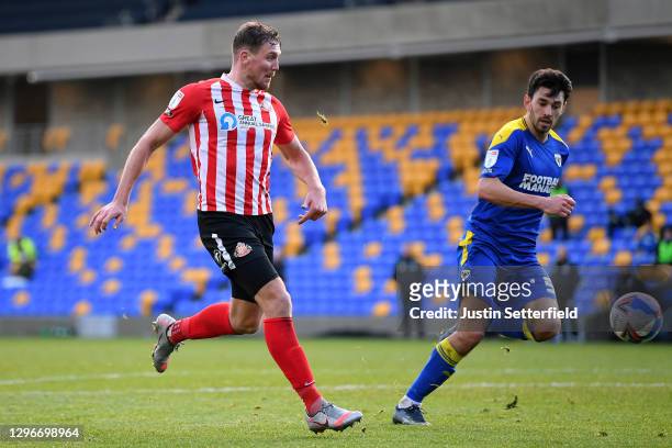 Charlie Wyke of Sunderland scores the 3rd goal during the Sky Bet League One match between AFC Wimbledon and Sunderland at Plough Lane on January 16,...