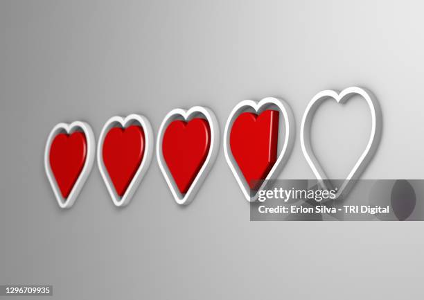 love rating system showing the score of an almost perfect love - customer experience stock pictures, royalty-free photos & images