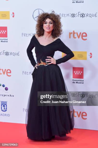 Cayetana Cabezas attends 'Jose Maria Forque Awards' 2021 red carpet at IFEMA on January 16, 2021 in Madrid, Spain.