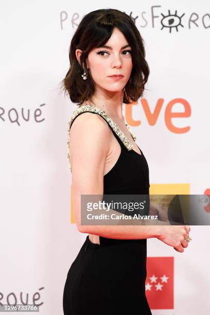 Actress Vicky Luengo attends 'Jose Maria Forque Awards' 2021 red carpet at IFEMA on January 16, 2021 in Madrid, Spain.