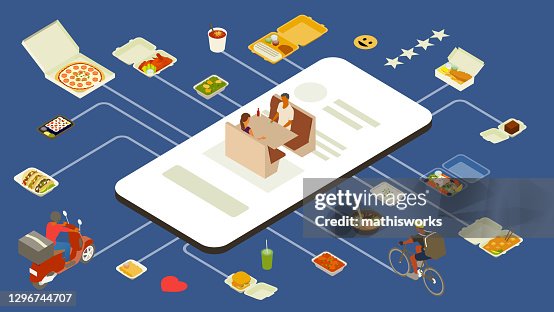 送餐應用插圖 送餐應用插圖