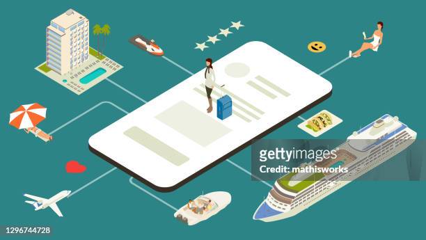 travel app illustration - passenger stock illustrations