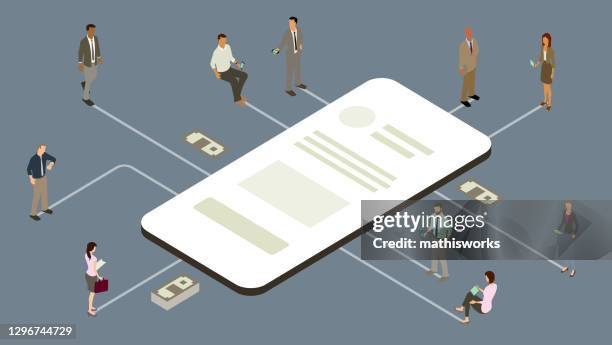 abbildung der business- und finanz-app - investmentfonds stock-grafiken, -clipart, -cartoons und -symbole