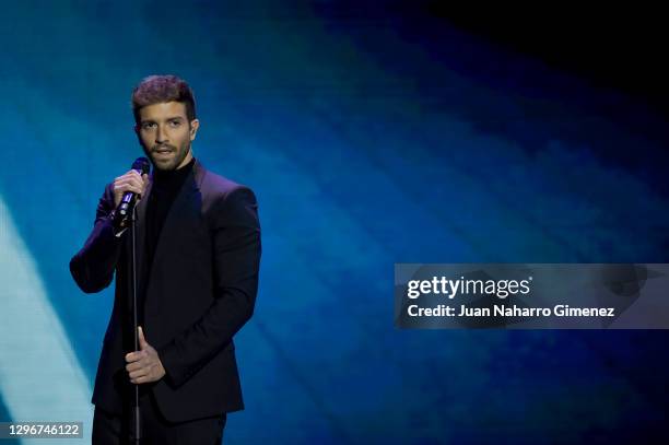 Pablo Alboran attends the gala of 'Jose Maria Forque' Awards 2021 at Ifema on January 16, 2021 in Madrid, Spain.