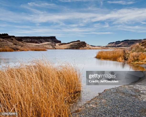 lago corral en el este de washington potholes - national wildlife reserve fotografías e imágenes de stock