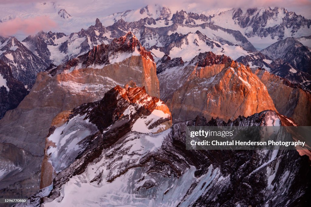 Sunrise over the Horns of Torres Del Paine