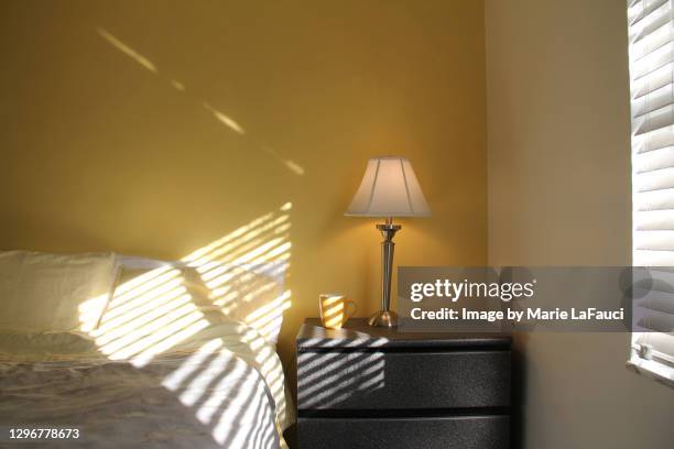 morning sunlight shining through window in bedroom - window sill stock pictures, royalty-free photos & images