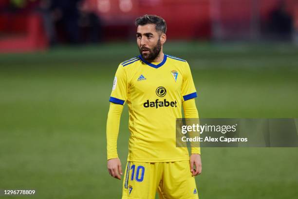 Alberto Perea of Cadiz CF looks on during the Copa del Rey round of 32 match between Girona FC and Cadiz CF at Montilivi Stadium on January 16, 2021...