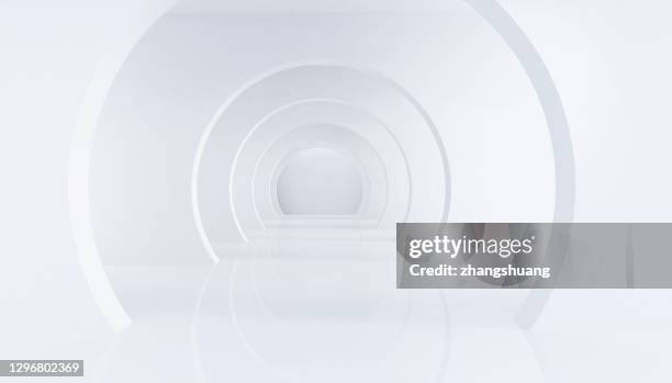 3d rendering abstract background - luce alla fine del tunnel foto e immagini stock