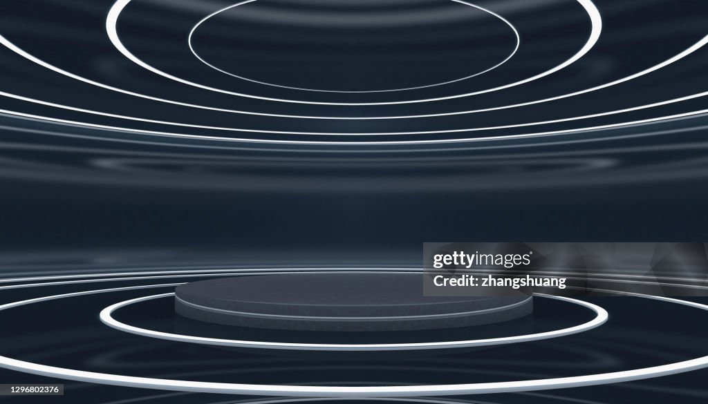 Futuristic empty room, 3D Rendering