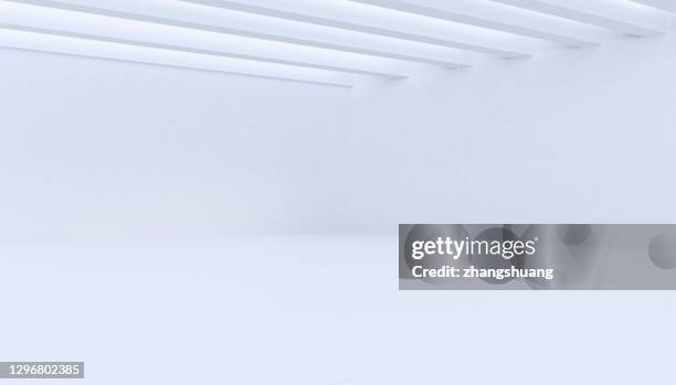 futuristic empty room, 3d rendering - modern warehouse stock pictures, royalty-free photos & images
