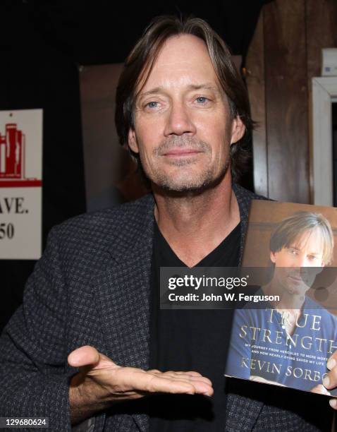Actor and author Kevin Sorbo promotes "True Strength" at Bookends Bookstore on October 19, 2011 in Ridgewood, New Jersey.