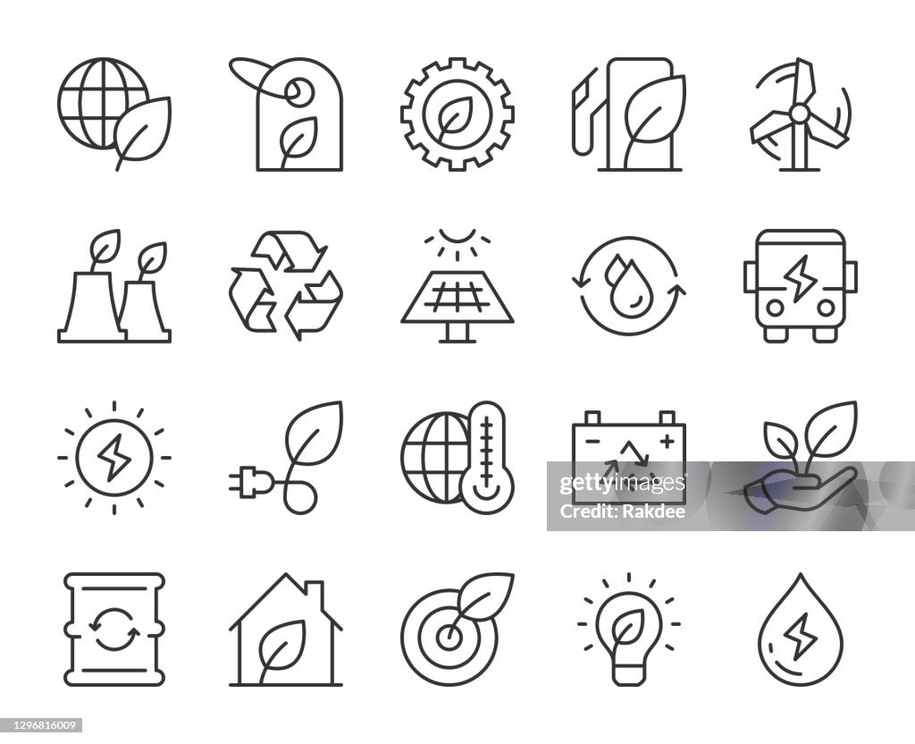 Ecology & Recycling - Light Line Icons