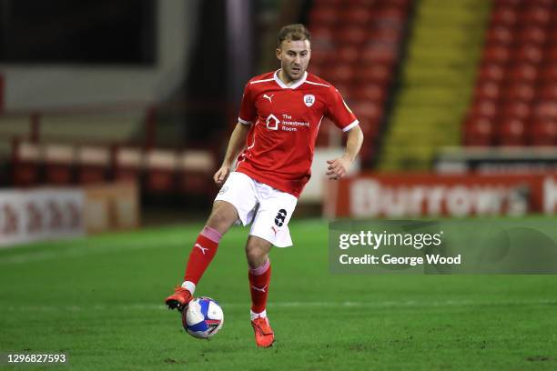 Herbie Kane of Barnsley controls the ball during the Sky Bet Championship match between Barnsley and Swansea City at Oakwell Stadium on January 16,...