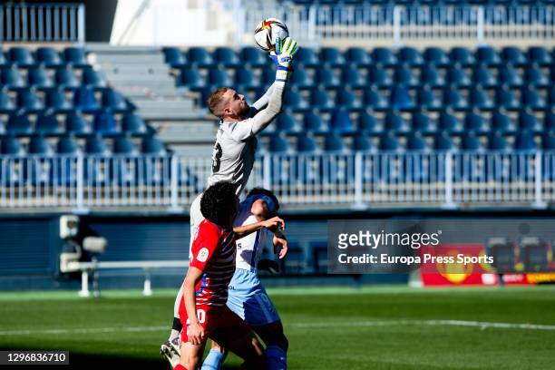 Orlando Sa of Malaga and Aaron Escandell of Granada in action during the spanish cup, Copa del Rey, football match played between Malaga CF and...
