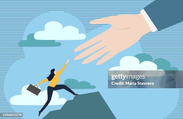 helfende hand, unterstützung. nach der globalen pandemie. - selbstmord stock-grafiken, -clipart, -cartoons und -symbole