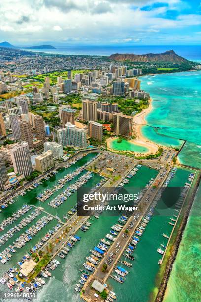 honolulu skyline - waikiki bildbanksfoton och bilder