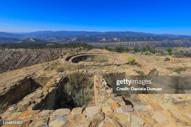 chimney rock national monument - puebloan ruins - colorado national monument 個照片及圖片檔