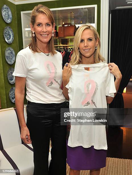 Personality Perri Peltz and designer Tory Burch attend the Tory Burch and HBO launch of the CYNTHIA SHIRT to celebrate the HBO documentary The...