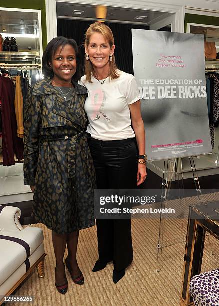 Personalities Deborah Roberts and Perri Peltz attend the Tory Burch and HBO launch of the CYNTHIA SHIRT to celebrate the HBO documentary The...