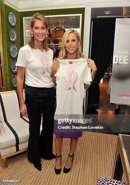 Personality Perri Peltz and designer Tory Burch attend the Tory Burch and HBO launch of the CYNTHIA SHIRT to celebrate the HBO documentary The...