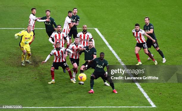 Aaron Ramsdale, Ethan Ampadu, Kean Bryan, Jayden Bogle, Enda Stevens, John Lundstram, David McGoldrick and John Egan of Sheffield United prepare to...