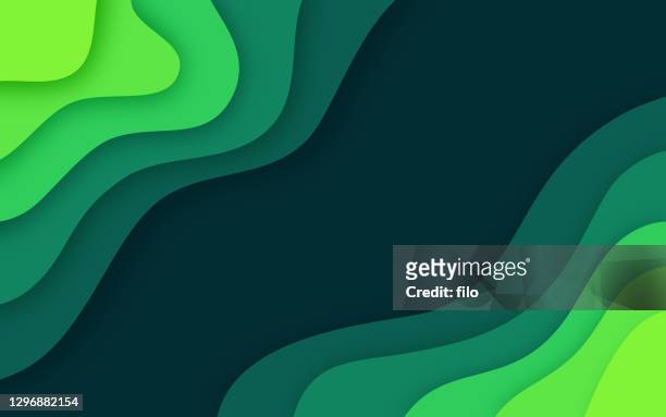 grüne abstrakte ebenen hintergrund - tiefe stock-grafiken, -clipart, -cartoons und -symbole