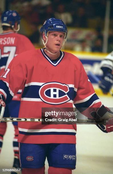 Saku Koivu of the Montreal Canadiens skates against the Toronto Maple Leafs during NHL game action on December 26, 1998 at Maple Leaf Gardens in...