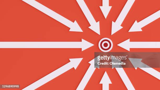 abstract image of an arrow going towards a target. - arrows target stock pictures, royalty-free photos & images