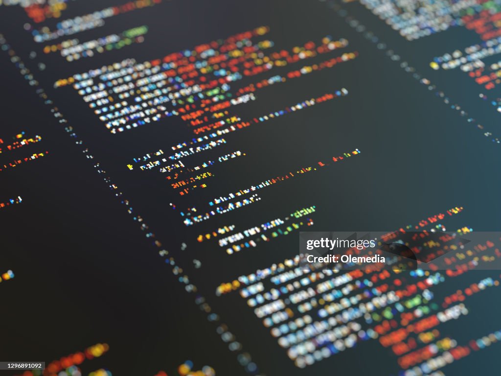 Abstrakter Programmcode auf dem digitalen Display