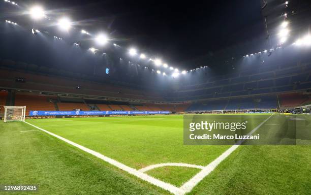 General view inside the stadium ahead of the Serie A match between FC Internazionale and Juventus at Stadio Giuseppe Meazza on January 17, 2021 in...