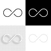 Infinity. Icon for design. Blank, white and black backgrounds - Line icon