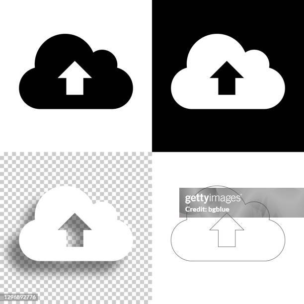 cloud upload. icon for design. blank, white and black backgrounds - line icon - cloud transparent stock illustrations