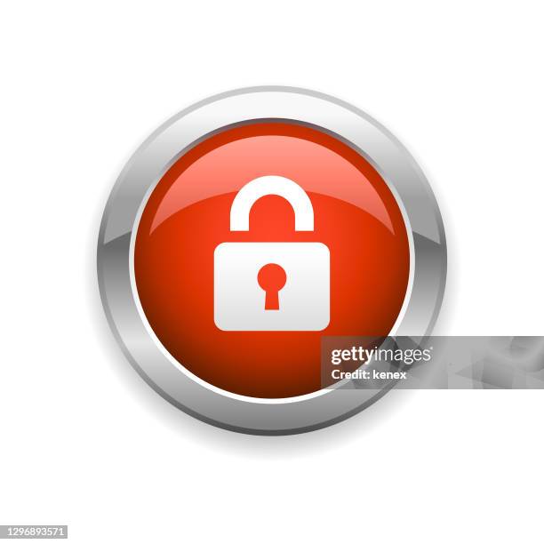 lock and security glossy icon - combination lock stock illustrations