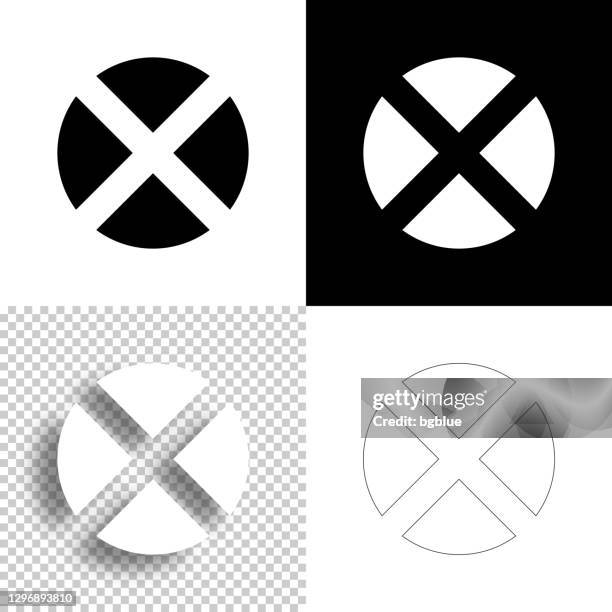 cross mark. icon for design. blank, white and black backgrounds - line icon - refusing stock illustrations
