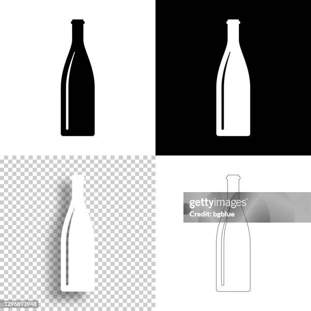 bottle. icon for design. blank, white and black backgrounds - line icon - wine carafe stock illustrations