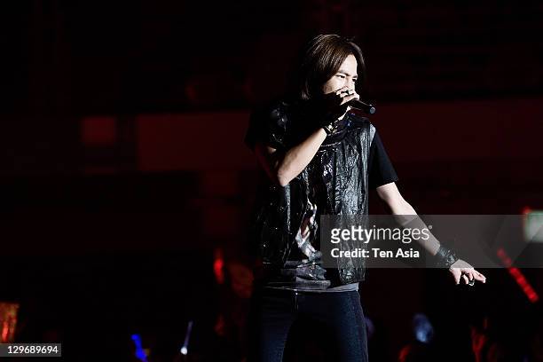 Jang Keun-Suk performs onstage during the 2010 Jang Keun-Suk Asia Tour Final at Korea University Hwa Jung Gymnasium on September 5, 2010 in Seoul,...
