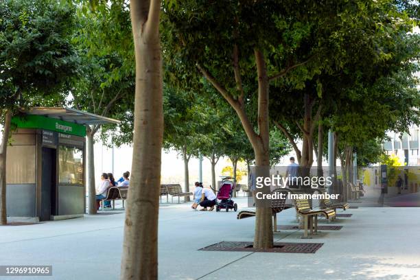 people enjoying sunny afternoon in the city, background with copy space - ports nsw stock pictures, royalty-free photos & images