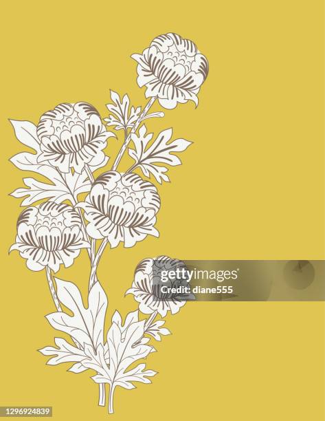 engraving style wedding background - flower etching stock illustrations