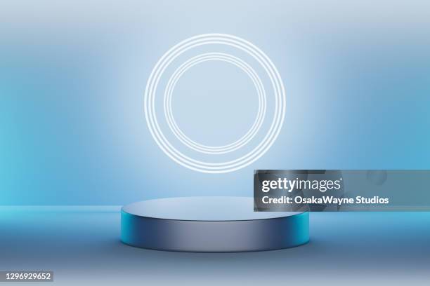 futuristic pedestal background. - awards show bildbanksfoton och bilder