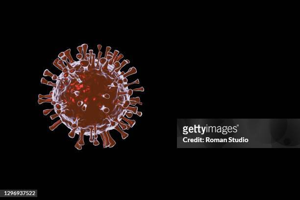 3d render. virus. abstract 3d microbe on black background. computer virus, allergy bacteria, medical healthcare, microbiology concept. disease germ, pathogen organism, infectious micro virology - virus organism stock pictures, royalty-free photos & images