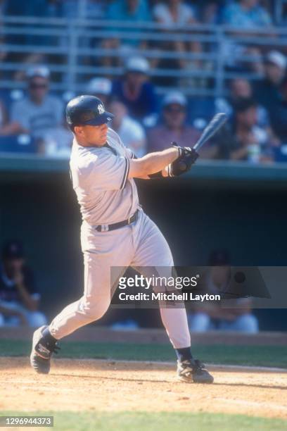 Mike Figga.#63 of the New York Yankees takes a swing during a spring training baseball game against the Pittsburgh Pirates on March 4, 1997 at...