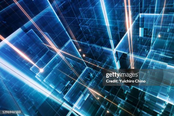 futuristic network digital space - structure abstract stockfoto's en -beelden