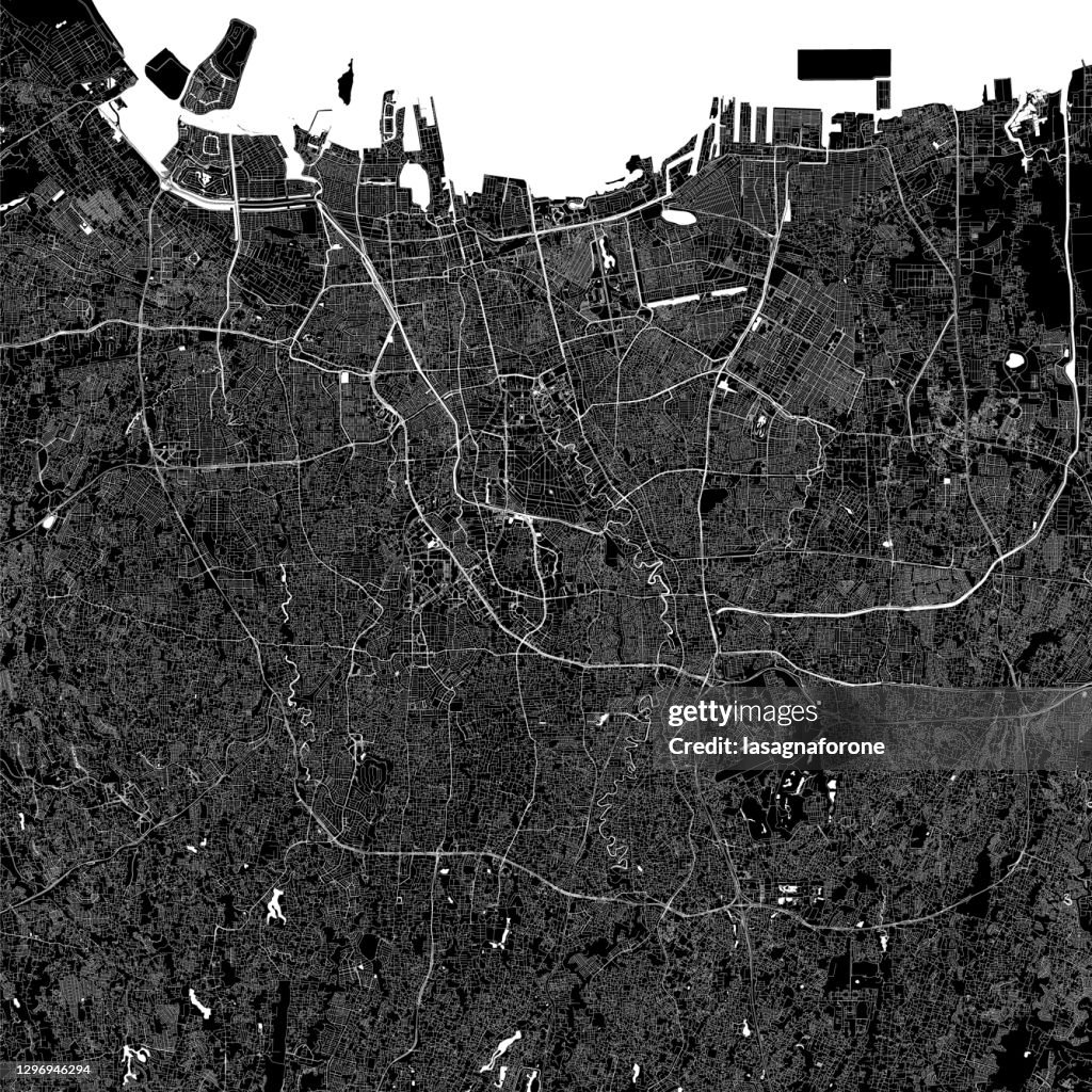 Jakarta, Indonesia Vector Map