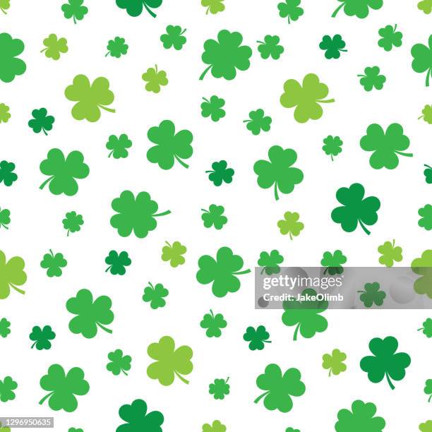 three leaf clover pattern 3 - shamrock stock illustrations